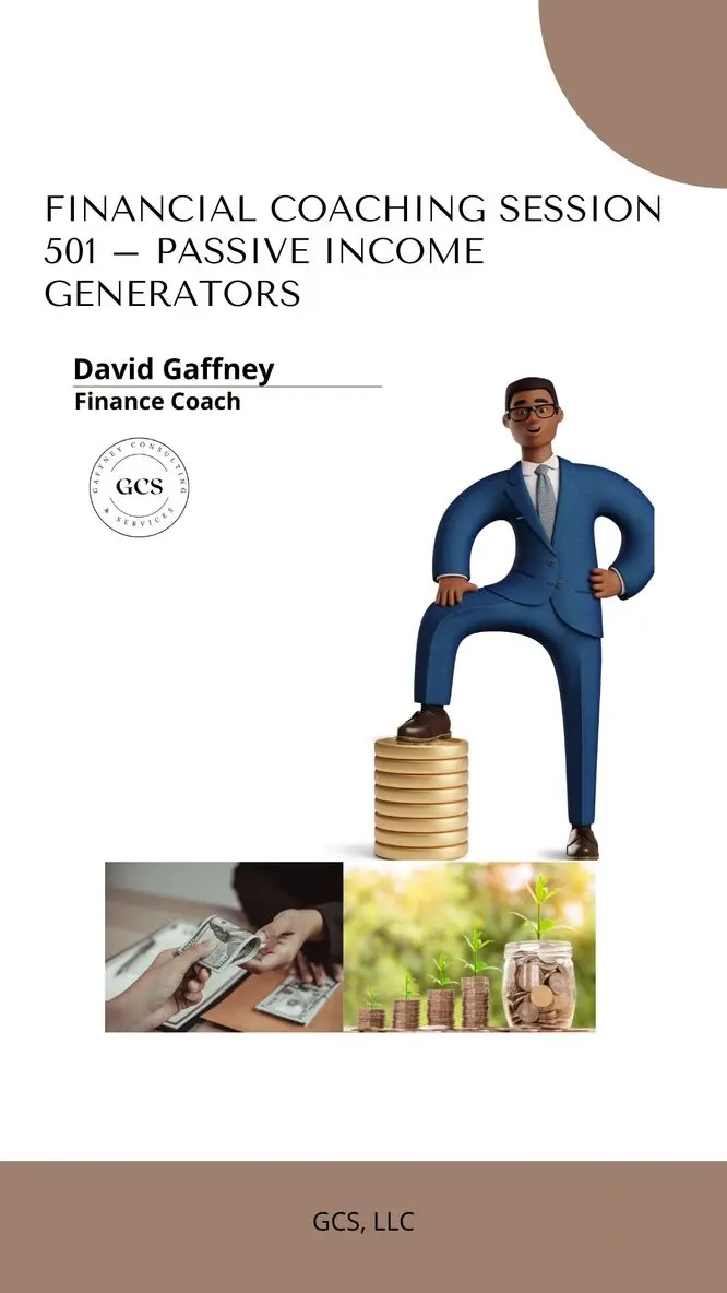 Financial coaching session, passive income focus.