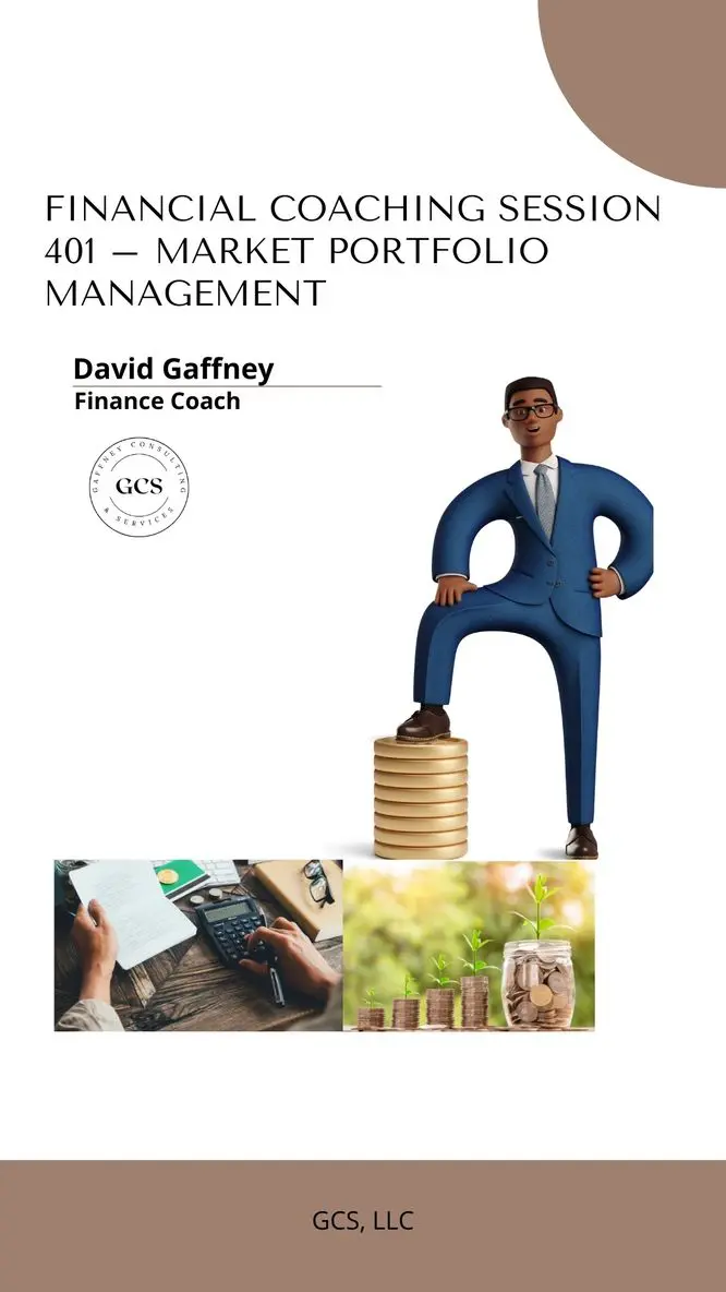 Financial coaching session flyer with finance images.